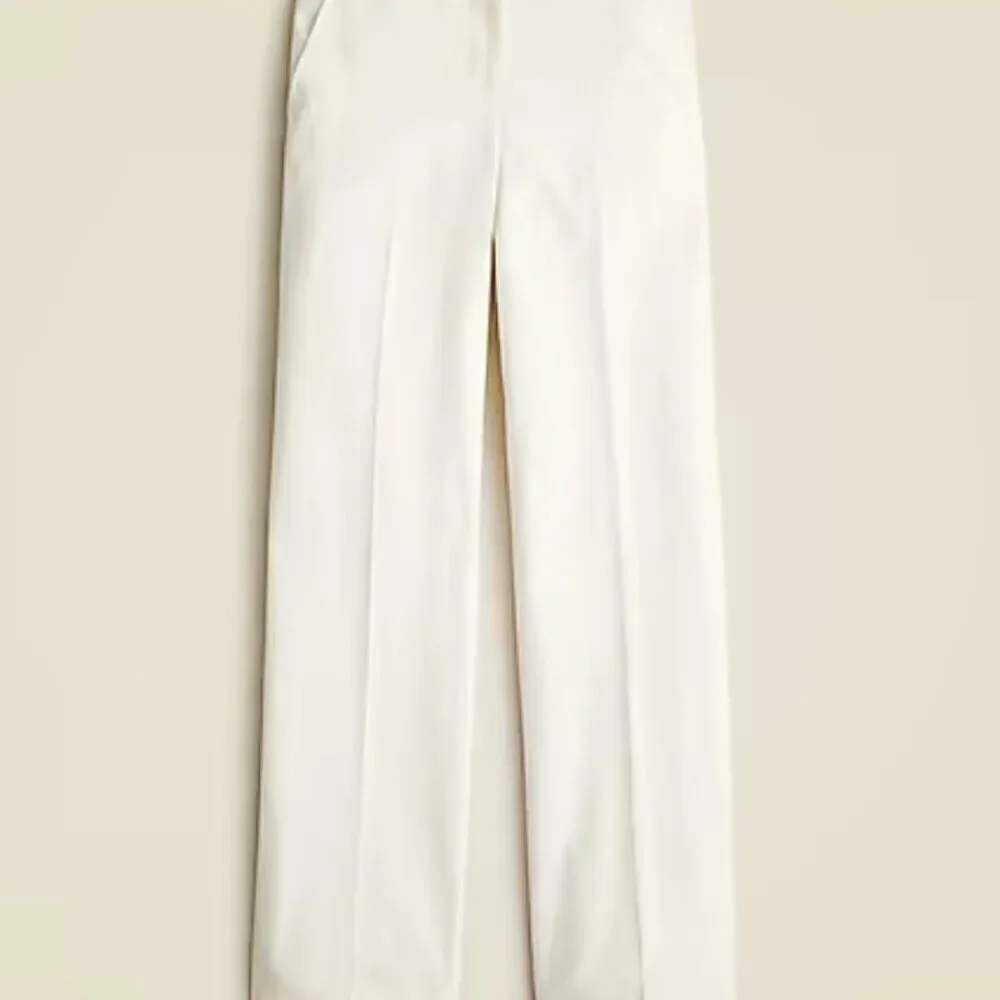 J. Crew Full-length wide-leg trouser in cotton blend Ivory NWT size 2